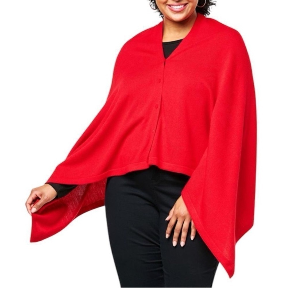 IMAN Vibrant Red Poncho 🆕